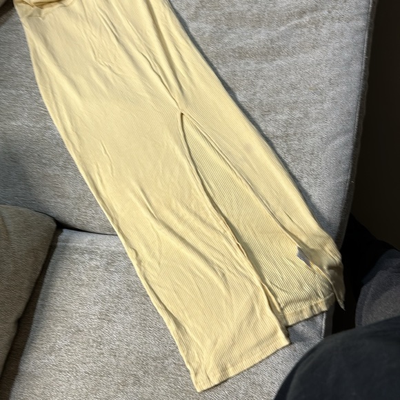 Yellow Split Thigh Cami Midi Dress - Picture 7 of 8